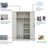 Premium 2 Door Metal Filing Cabinet Steel Storage Cupboard Adjustable Shelves for Library Workplace Home