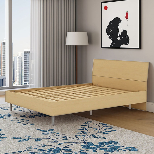 Loft-Style Elevated Wood Bed with Storage Wooden Bed Design Catalogue for Small-Space Dwellers