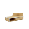 Eco-Friendly Compact Wood Bed for Minimalist Urbanites Wooden Single Bed with Hollow Out Drawer