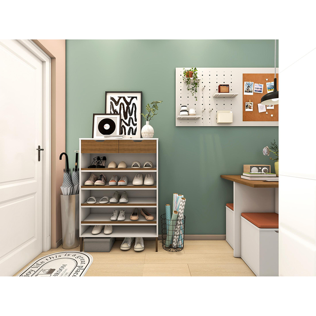 Multi Tier Wooden Shoe Shelf for Neat Entryway Organization Shoe Cabinet Storage