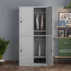 Sturdy 4 Door Steel Wardrobe Cabinet with Shelves for Office School Home Storage