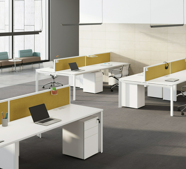 Professional Manufacturer Office Desk with Partitions Simple Modern Staff Table for Corporate Staff Spacious Workstation