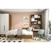 Custom Wood Finish Study Desk with Storage Shelf for Apartments Multifunctional