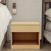 Minimalist Modern Wood Bedroom Nightstand Bedside Table with Hidden Storage for Modern Renters