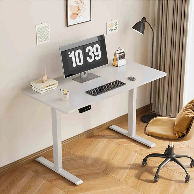 Modern Home Office up and Down Desk with Single Motor Electric Height Adjustment Ergonomic Sit Stand Computer Desk