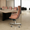 Premium Custom Adjustable Lumbar Support and Leather Upholstery CEO Soft Leather Aluminum Office Chair for Executive Workspaces