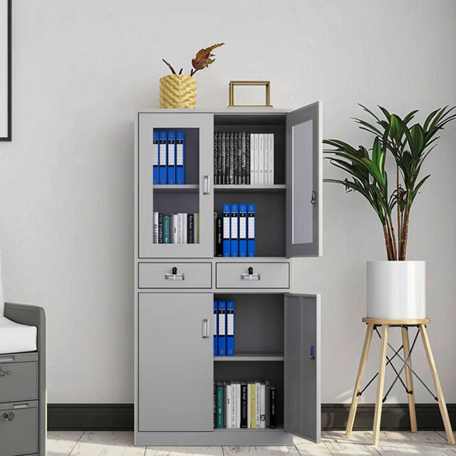 High Quality 0.5mm Frame 0.35mm Body Metal Steel Two Drawer Filing Cabinet for School Office Storage