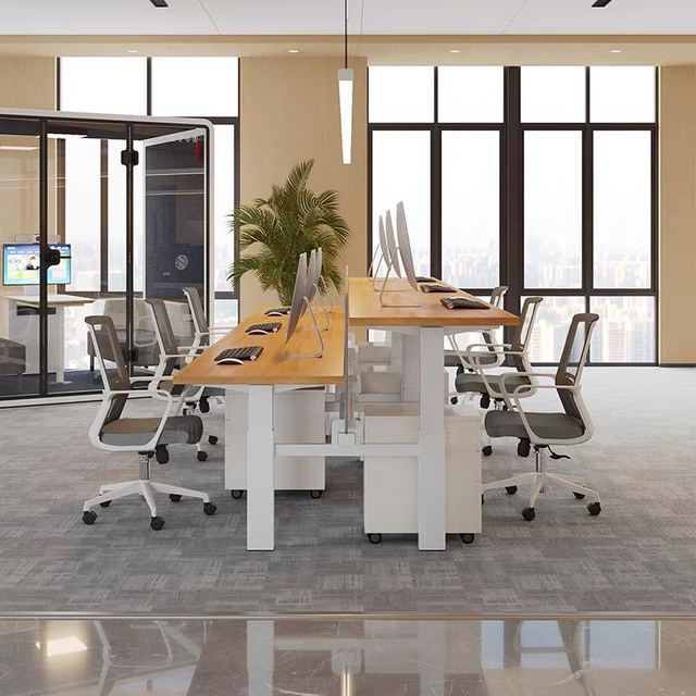 Up and Down Desk Electric 3-Part 4-Motor Adjustable Table Dual-Seat Height-Adjustable Desk