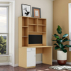 Custom Color Home Office Furniture Modern Writing Wood Study Desk with Built-in Bookshelves
