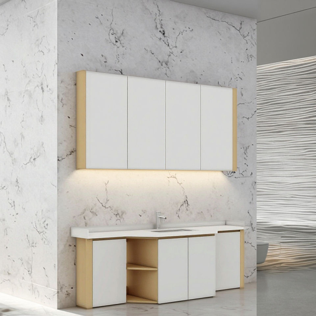 Custom Made Soft Close Doors Apartment Essential Wooden Bath Vanity Cabinet