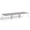 Premium Minimalist Business Customizable Wood Finish and Heavy-Duty Steel Base Meeting Dining Table for Hotels & Offices