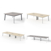Premium Minimalist Business Customizable Wood Finish and Heavy-Duty Steel Base Meeting Dining Table for Hotels & Offices