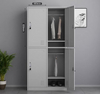 Sturdy 4 Door Steel Wardrobe Cabinet with Shelves for Office School Home Storage